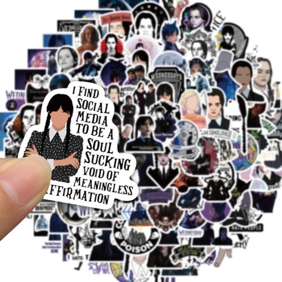 Wednesday Addams Assorted Stickers - Picture 3 of 10